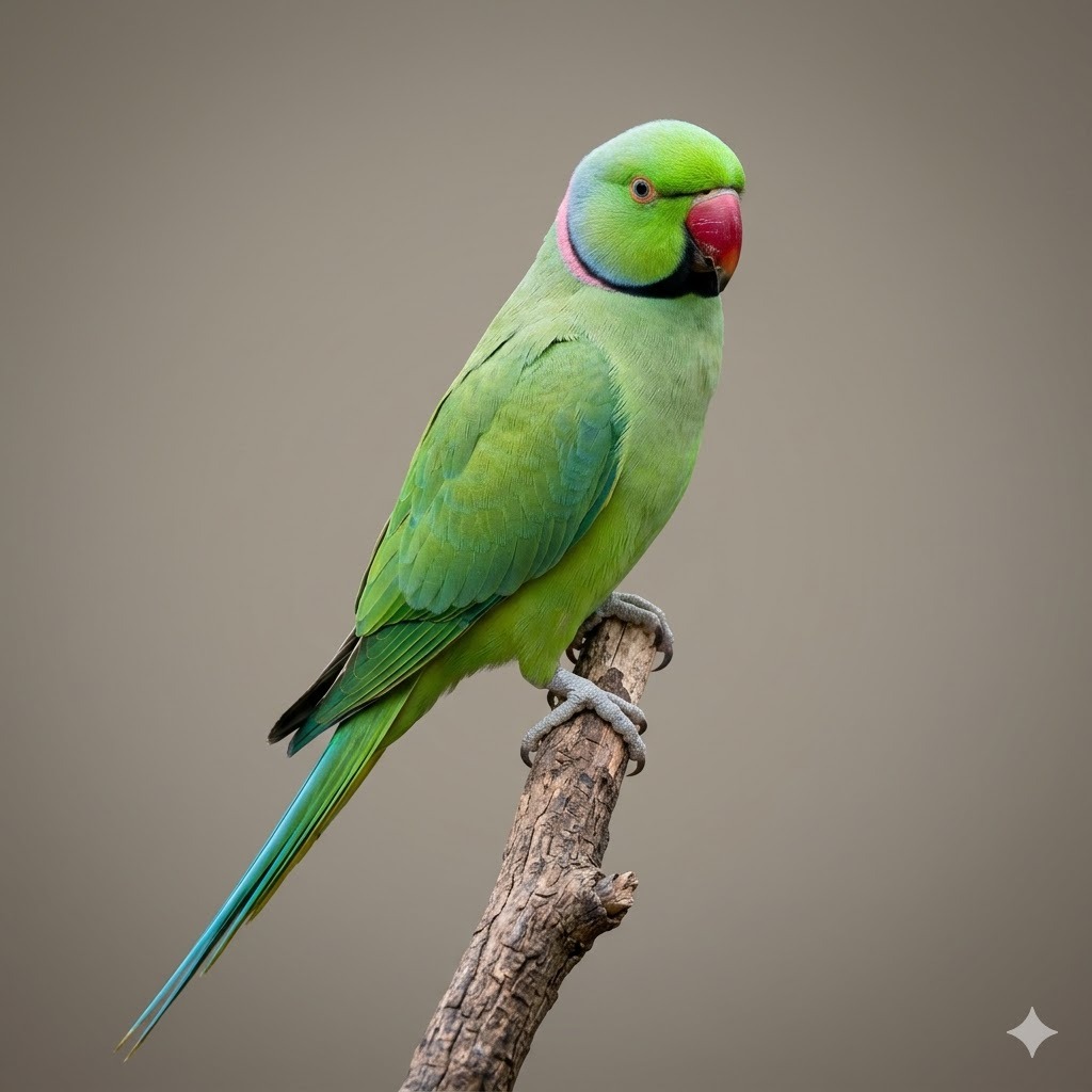 Indian Ringneck Parakeet (Psittacula krameri)