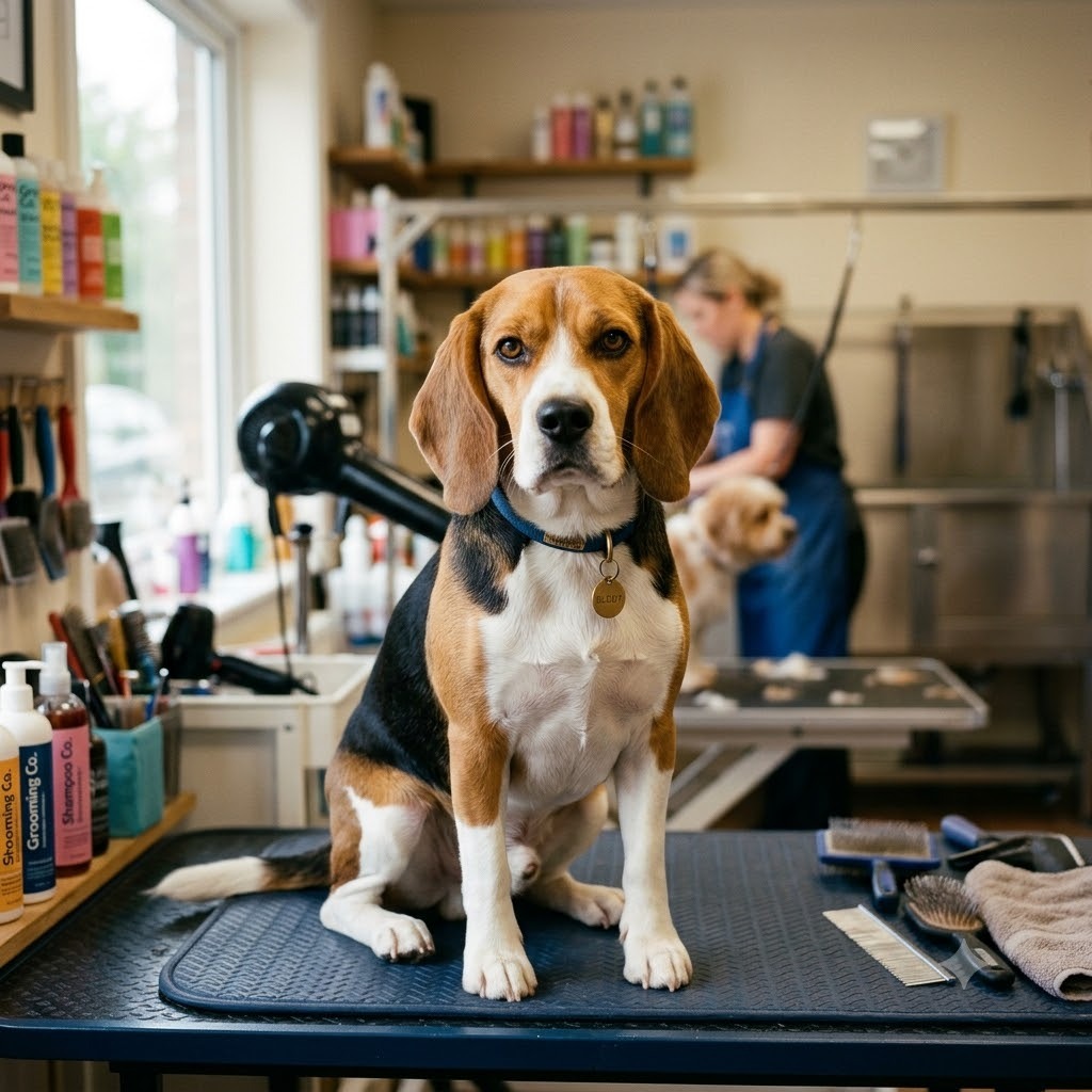 A dog with a smooth / short coat