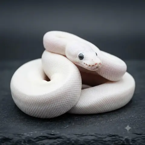 Blue-Eyed Leucistic Ball Python